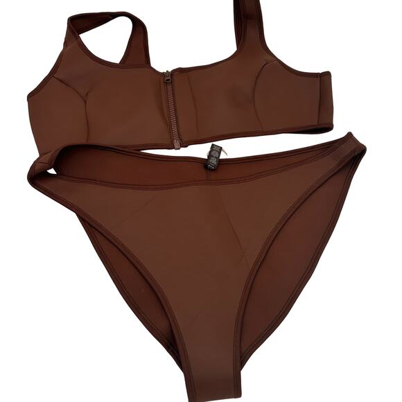Skims Rubberized Scuba Swim Tanga Bikini Scoop Neck Top New with tags Size 4X - Picture 1 of 6